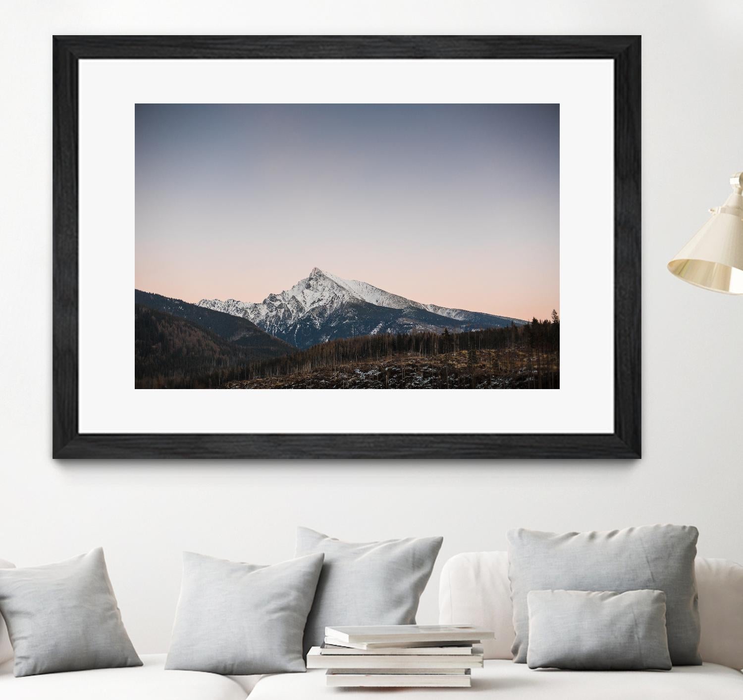 Mountain top by Pexels on GIANT ART - pink landscape