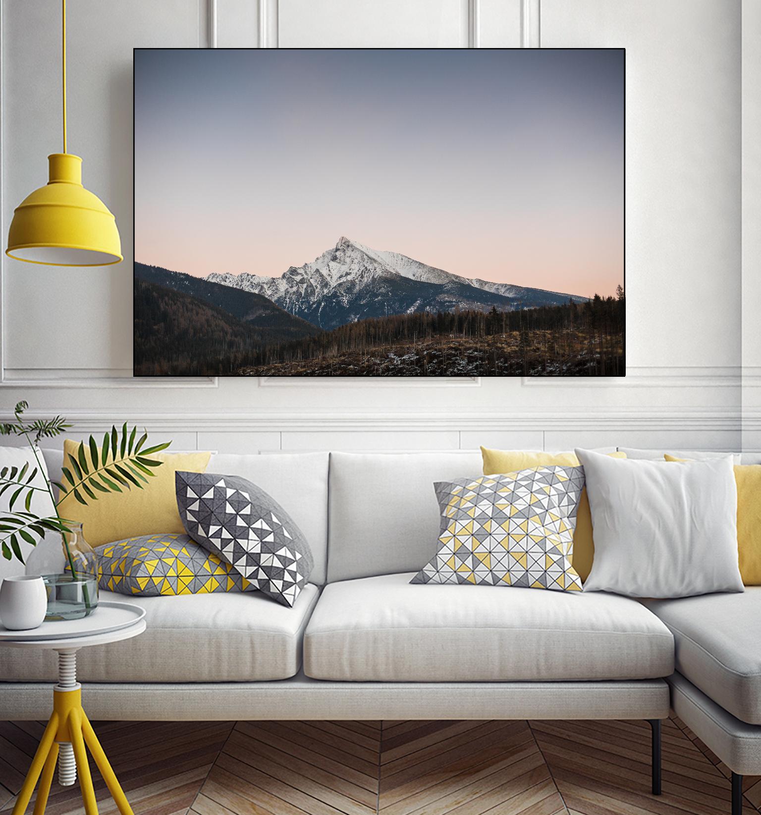 Mountain top by Pexels on GIANT ART - pink landscape