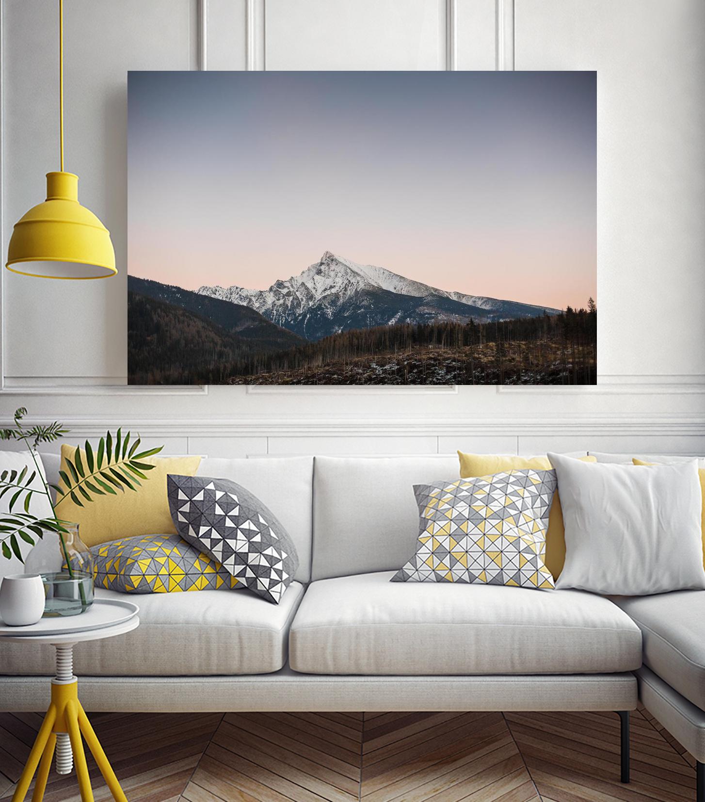 Mountain top by Pexels on GIANT ART - pink landscape