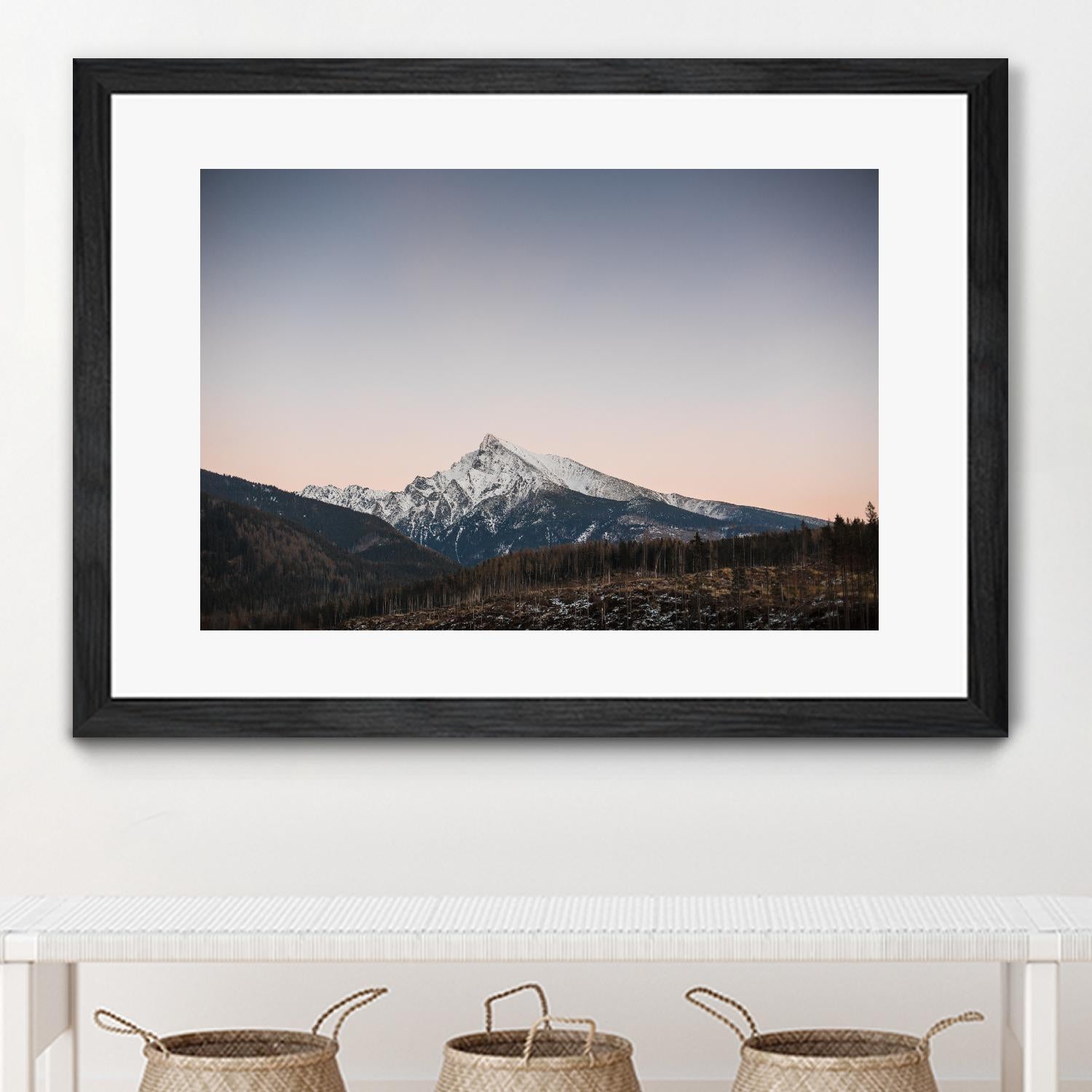 Mountain top by Pexels on GIANT ART - pink landscape