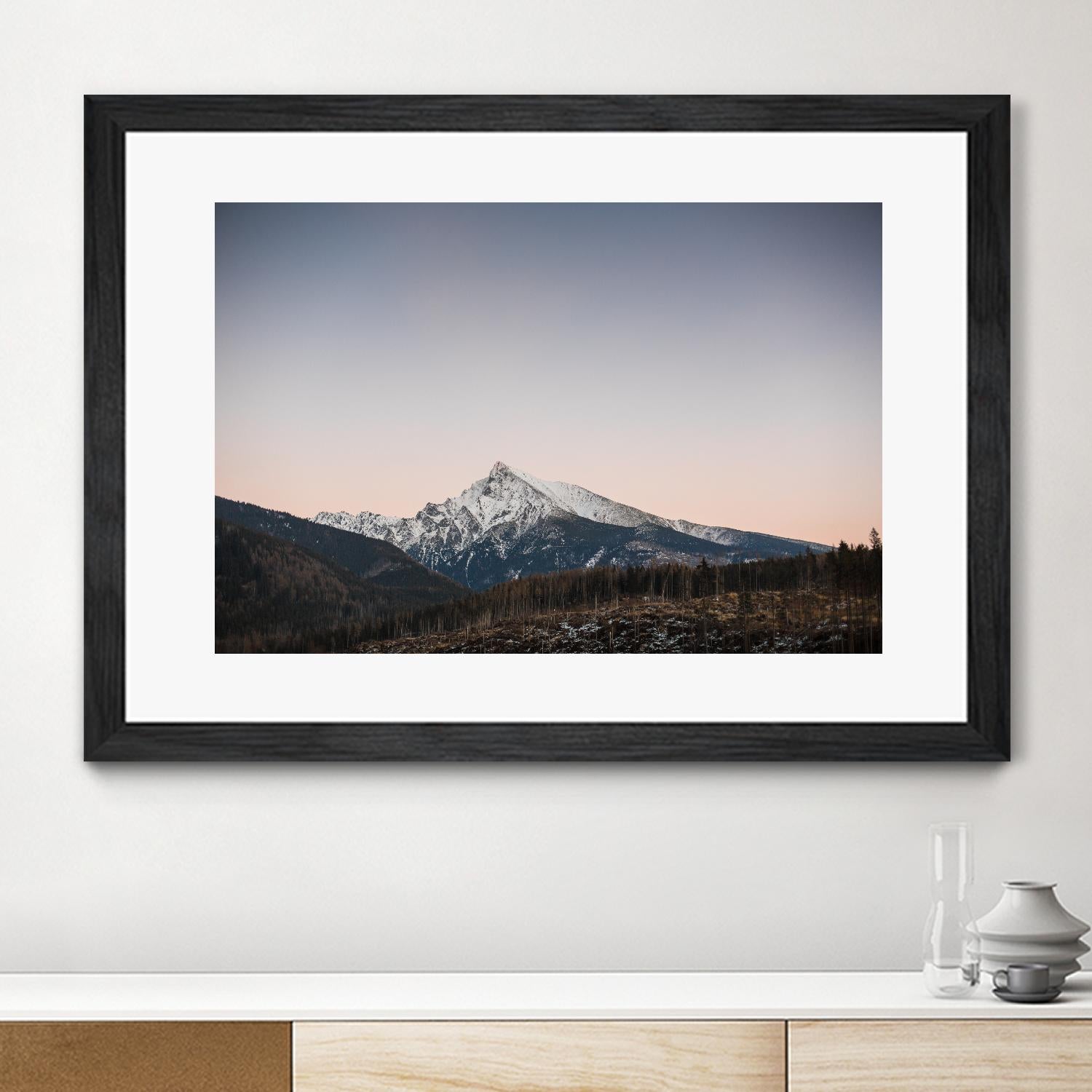 Mountain top by Pexels on GIANT ART - pink landscape