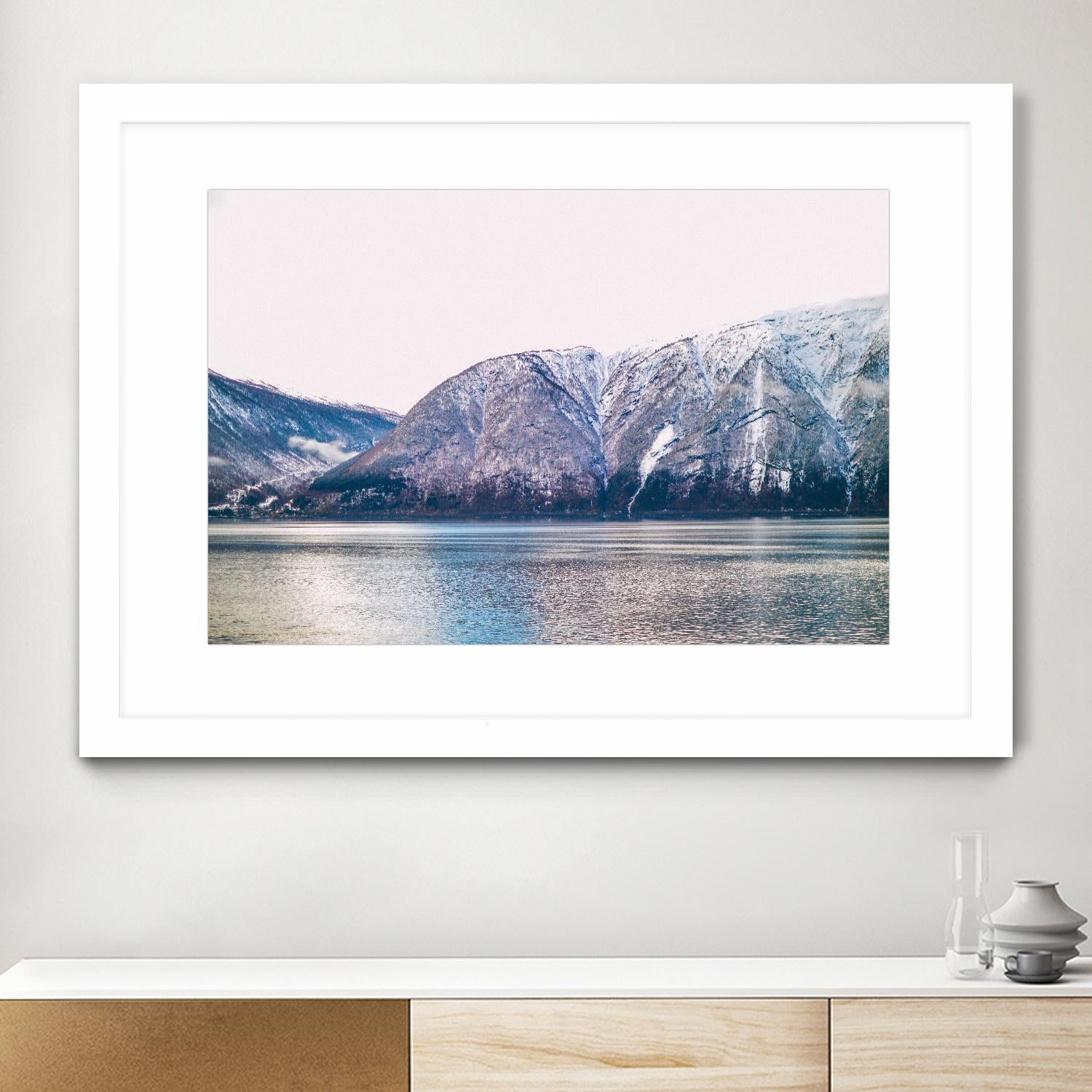 Mountains lake by Pexels on GIANT ART - blue landscape