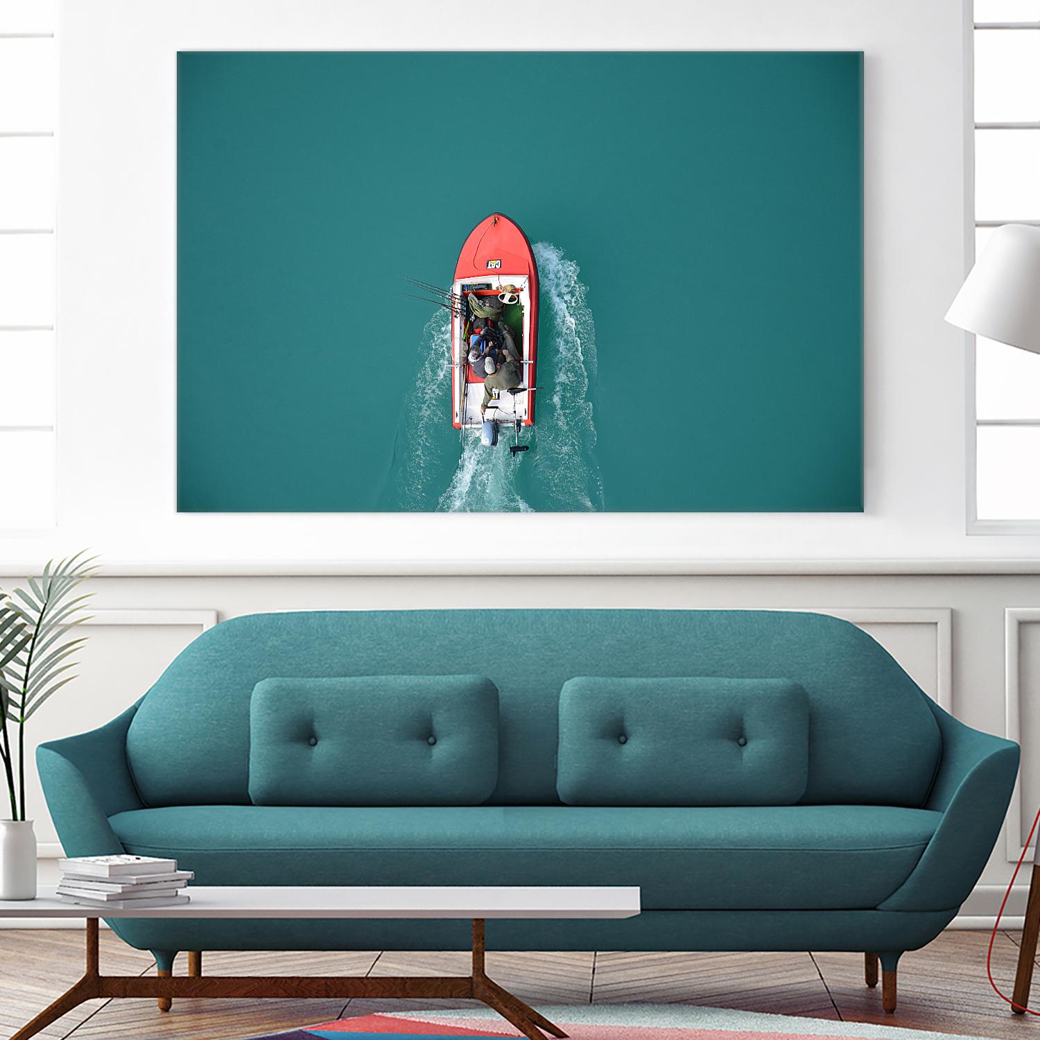 Boat by Pexels on GIANT ART - red nautical