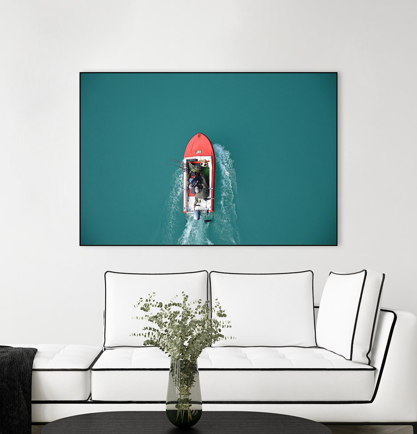 Boat by Pexels on GIANT ART - red nautical