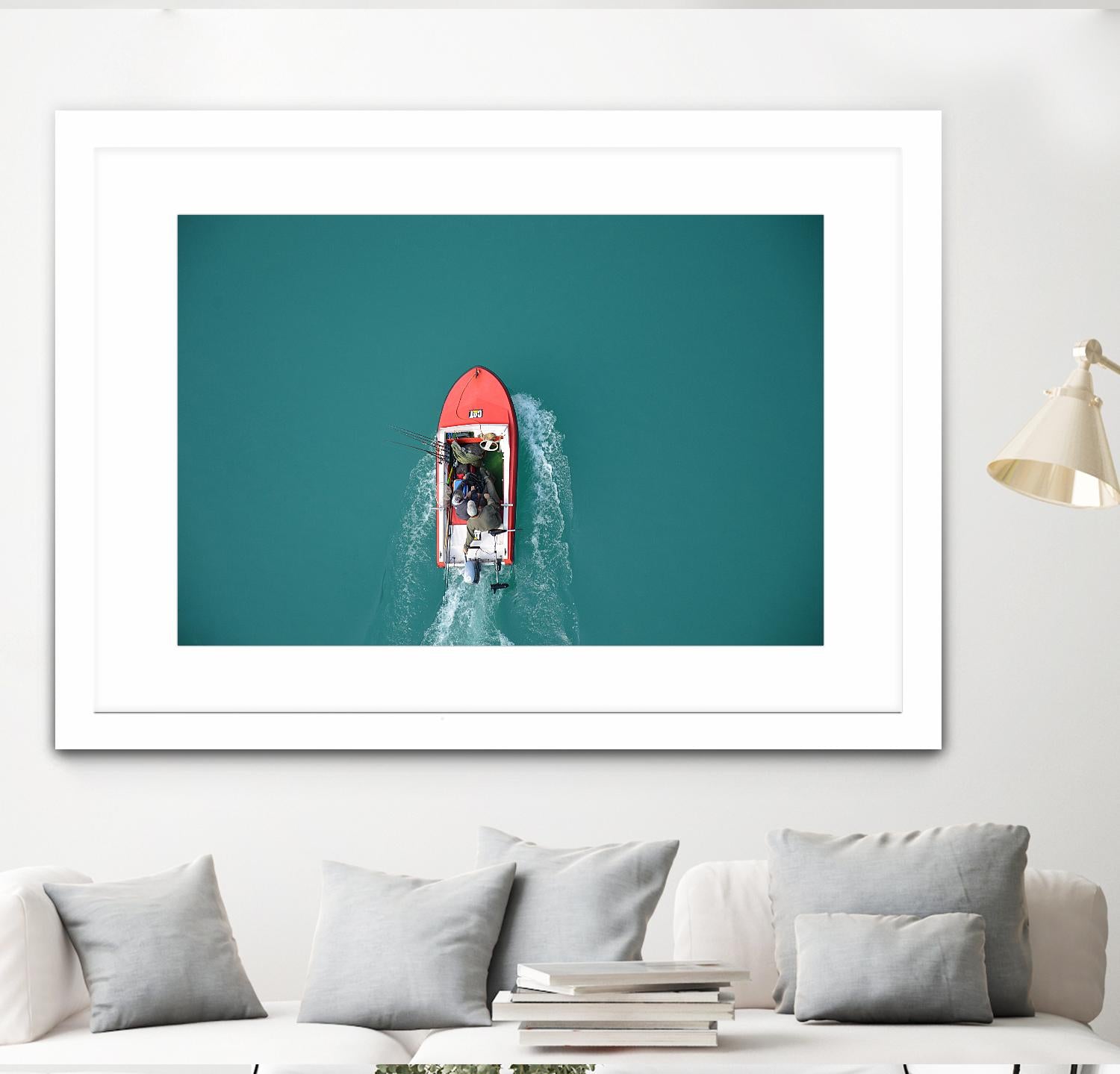 Boat by Pexels on GIANT ART - red photography boat