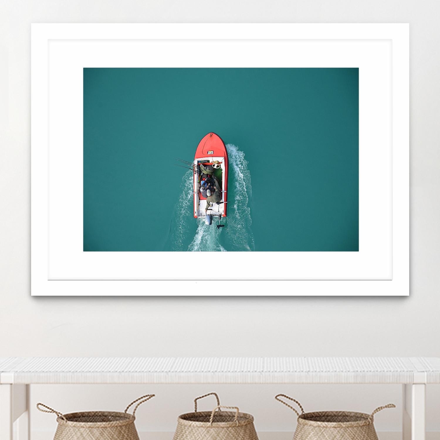 Boat by Pexels on GIANT ART - red photography boat