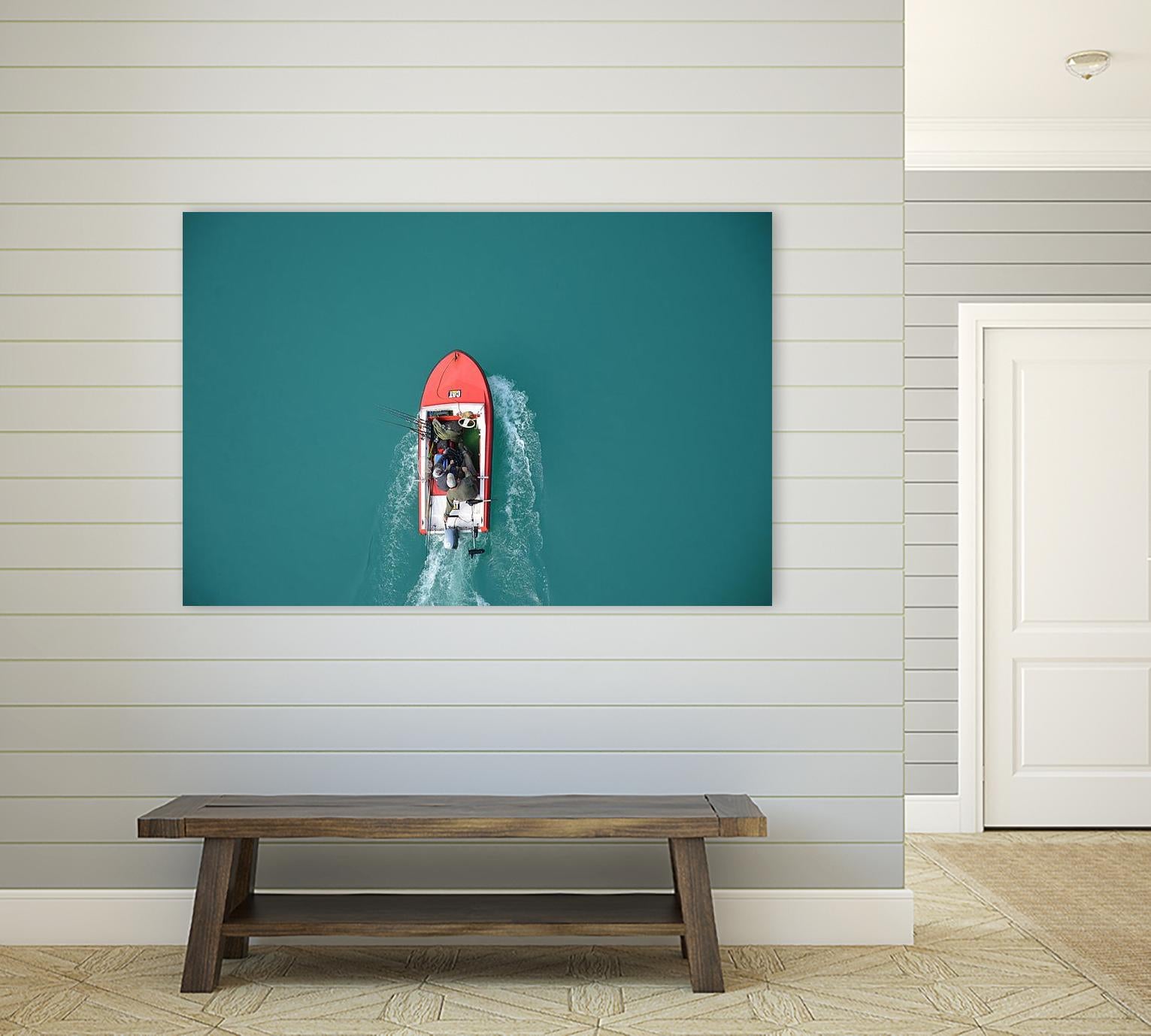 Boat by Pexels on GIANT ART - red photography boat