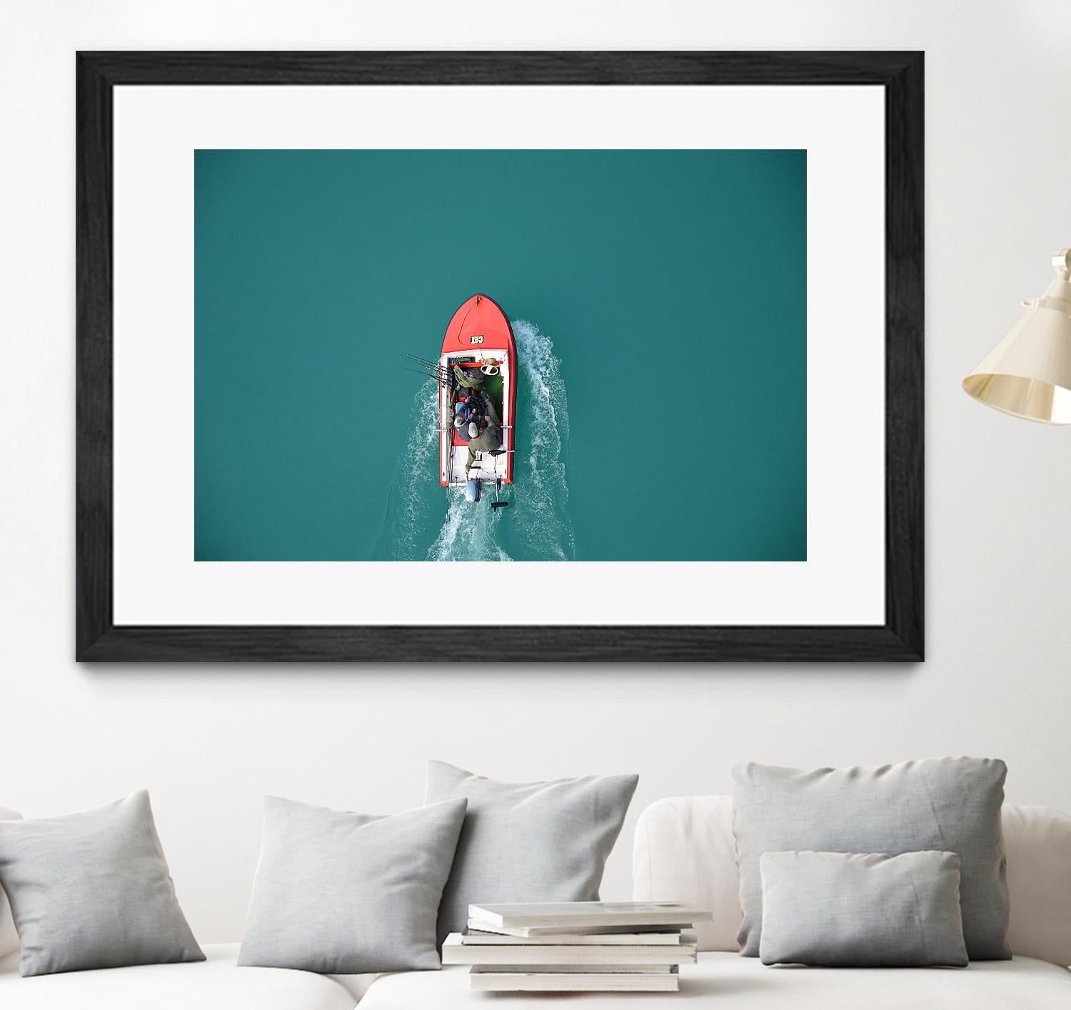 Boat by Pexels on GIANT ART - red photography boat