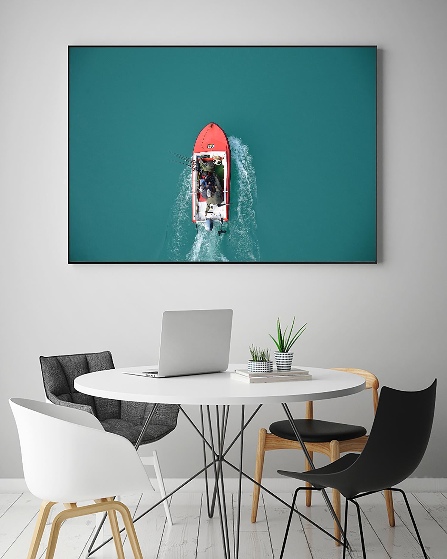 Boat by Pexels on GIANT ART - red nautical