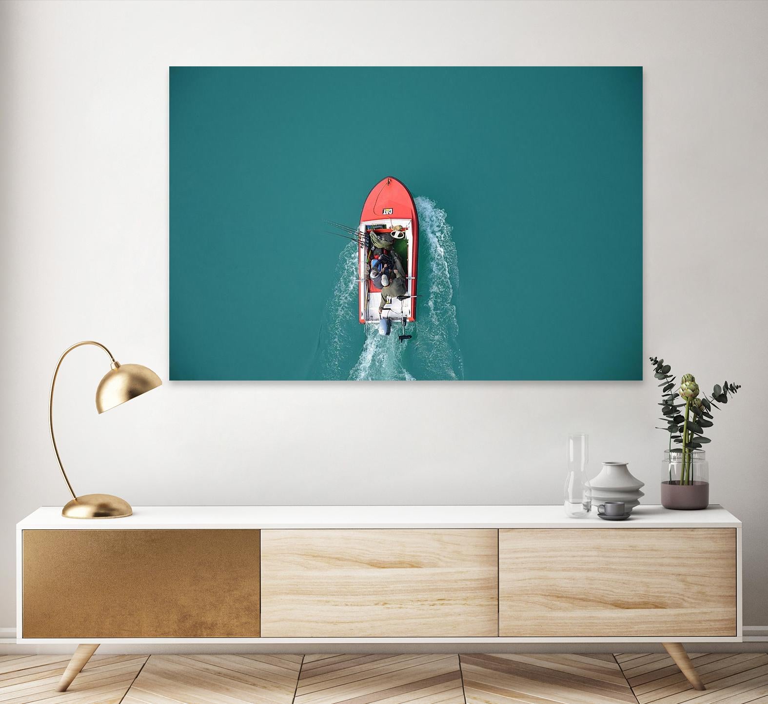 Boat by Pexels on GIANT ART - red photography boat