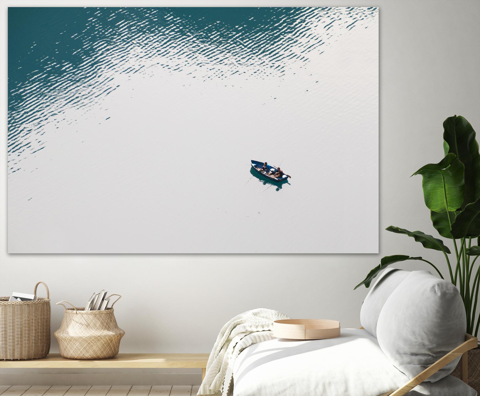 Lonely boat by Pexels on GIANT ART - blue nautical
