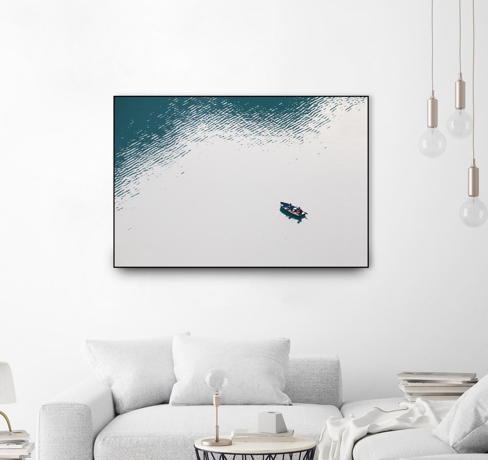 Lonely boat by Pexels on GIANT ART - blue nautical