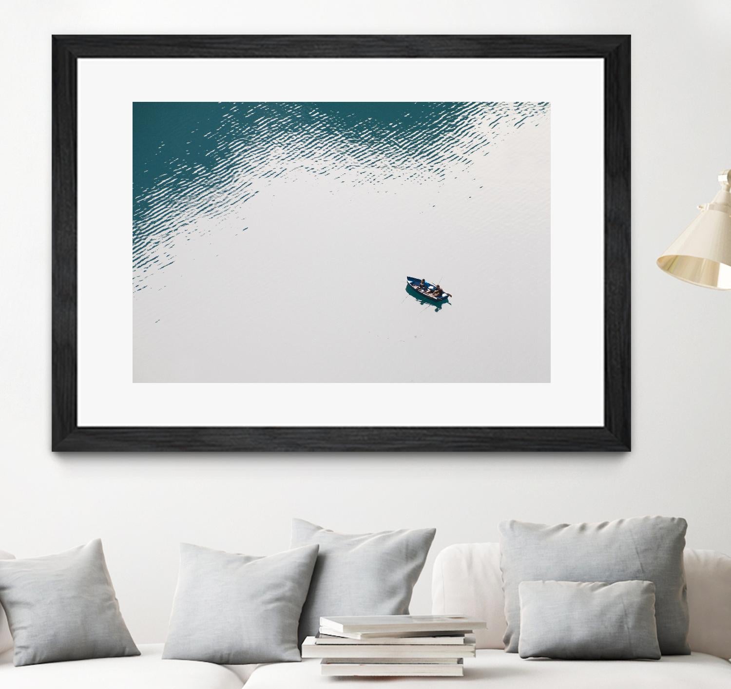 Lonely boat by Pexels on GIANT ART - blue nautical