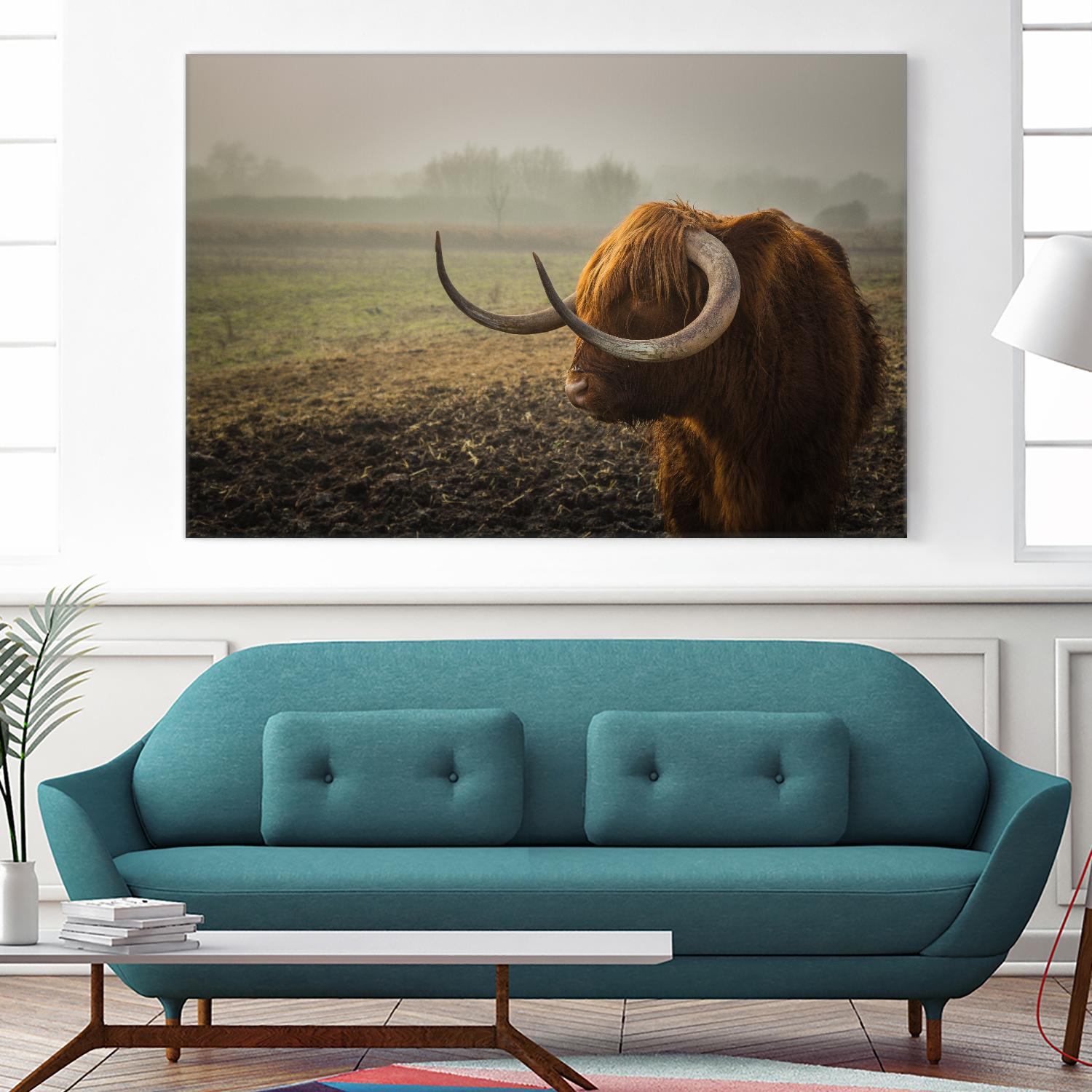 Longhorn by Pexels on GIANT ART - green animals