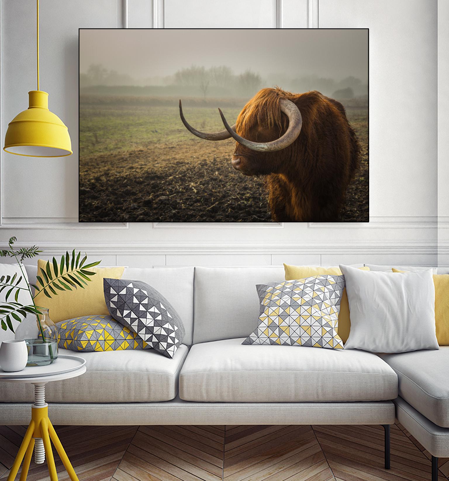 Longhorn by Pexels on GIANT ART - green animals