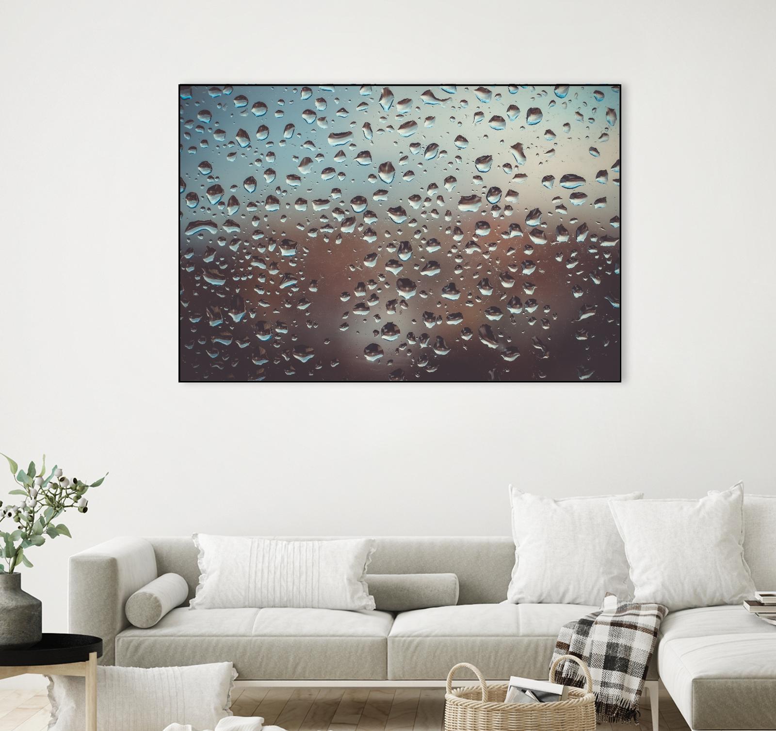 Rain drops by Pexels on GIANT ART - brown photo art