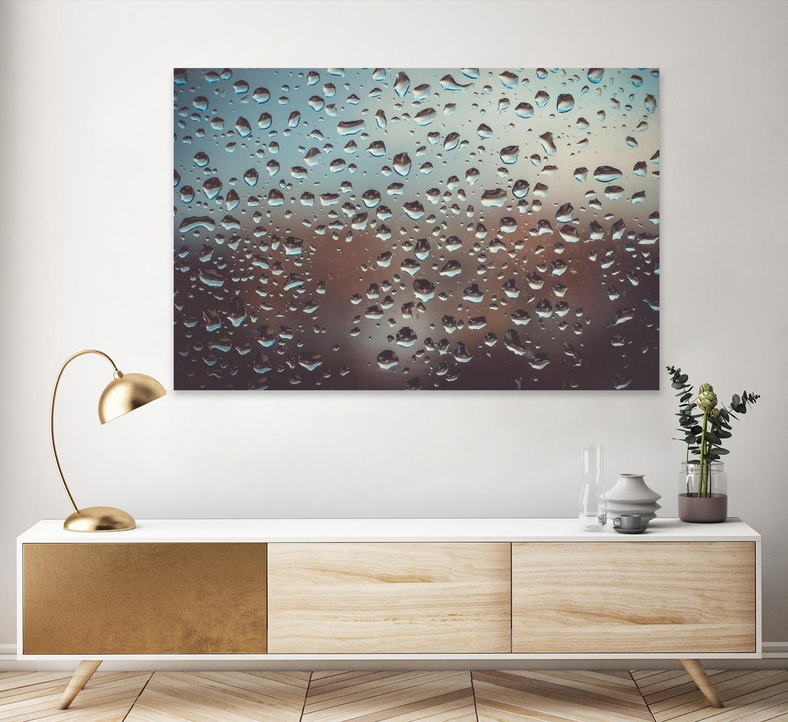 Rain drops by Pexels on GIANT ART - brown photo art