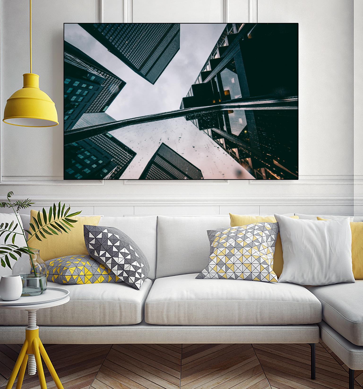 Look up by Pexels on GIANT ART - white city scene