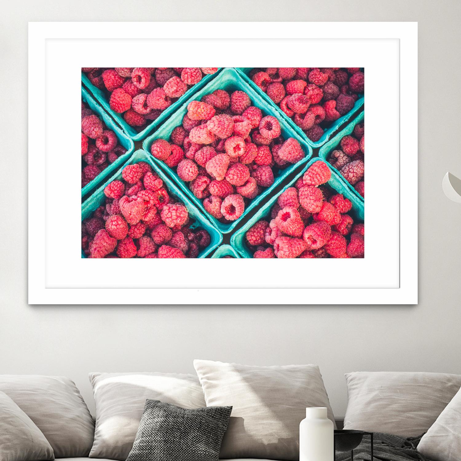 Raspberries by Pexels on GIANT ART - blue fruit-food-drink