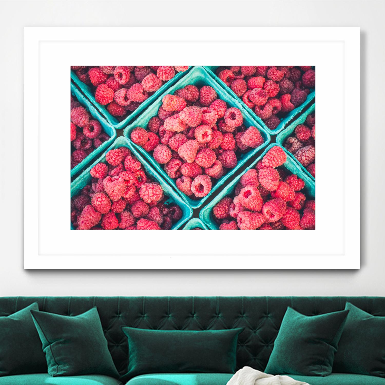 Raspberries by Pexels on GIANT ART - blue fruit-food-drink