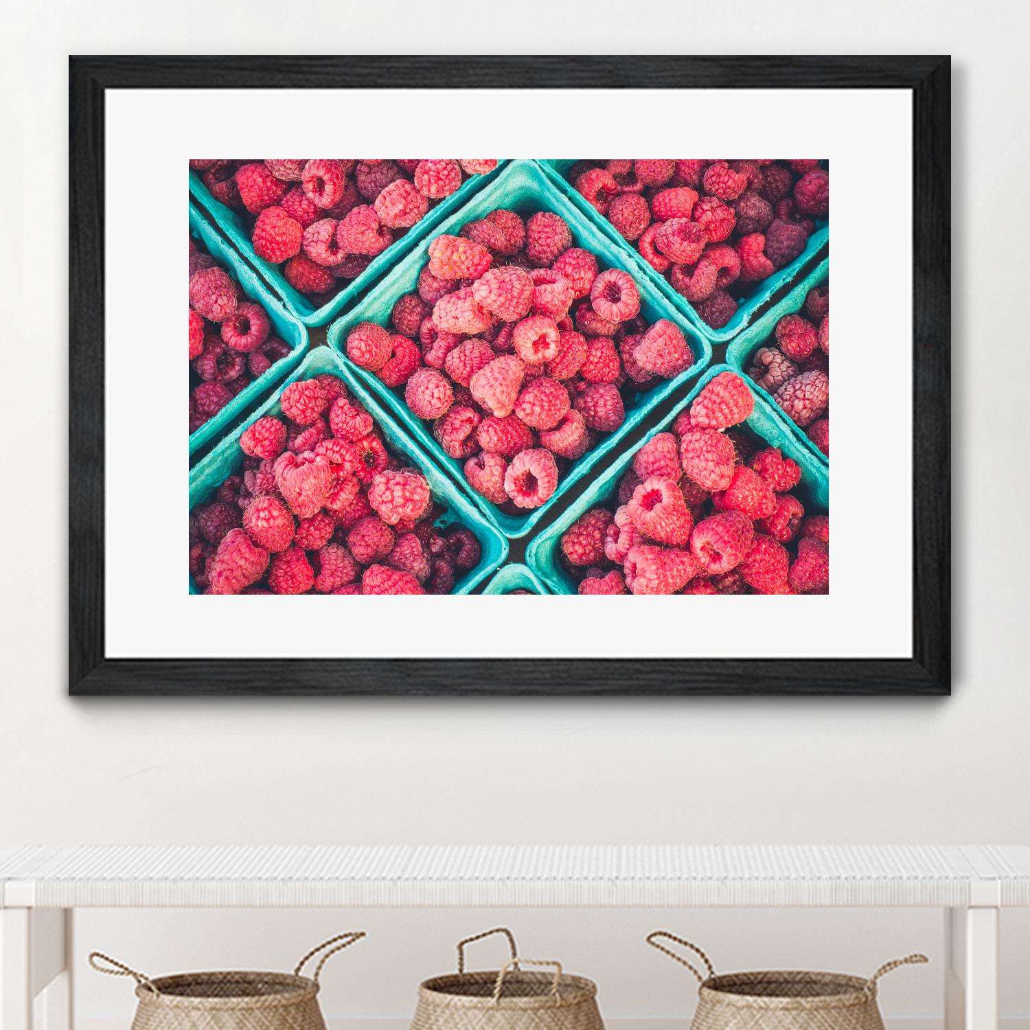 Raspberries by Pexels on GIANT ART - blue fruit-food-drink