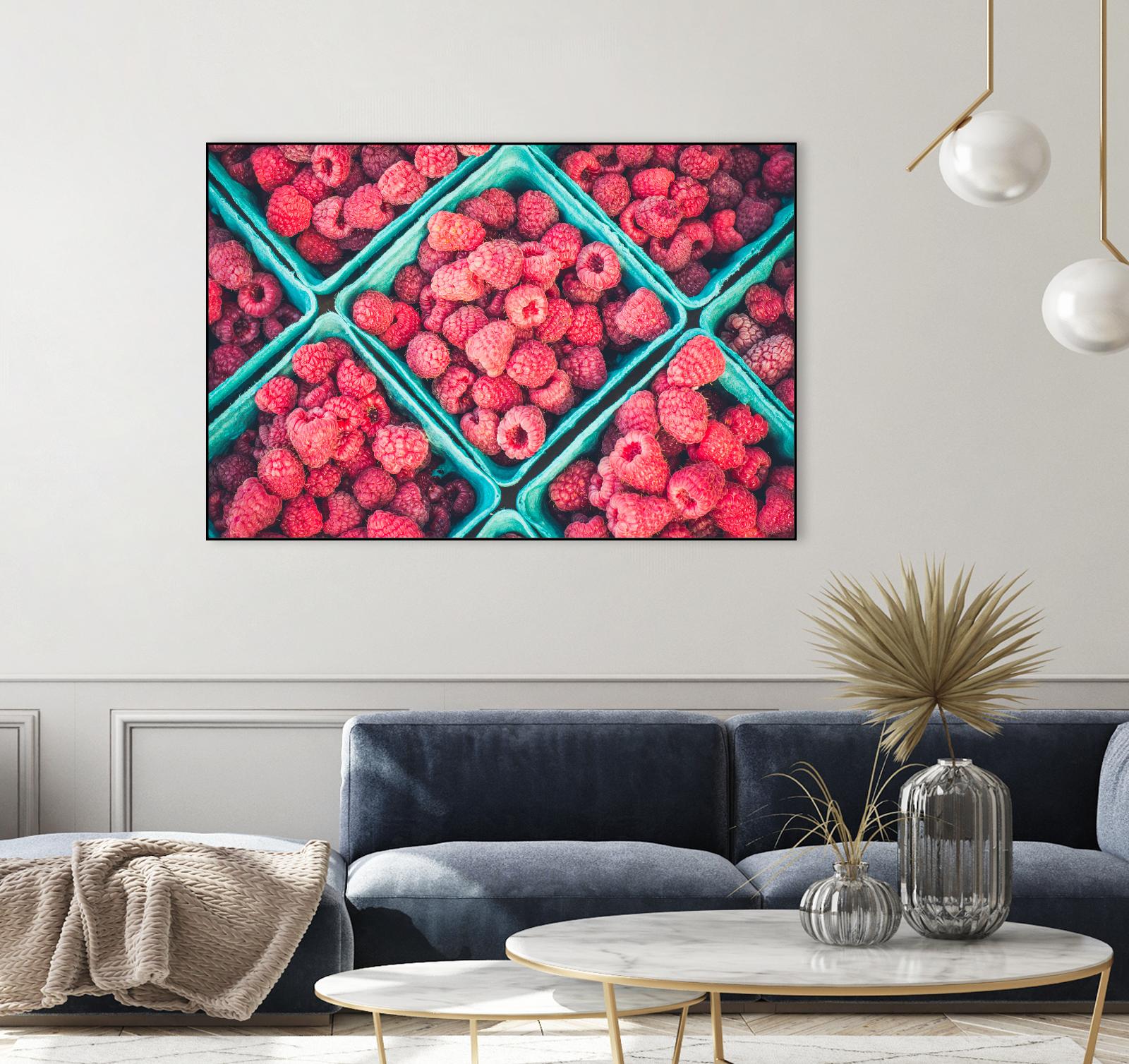 Raspberries by Pexels on GIANT ART - blue fruit-food-drink