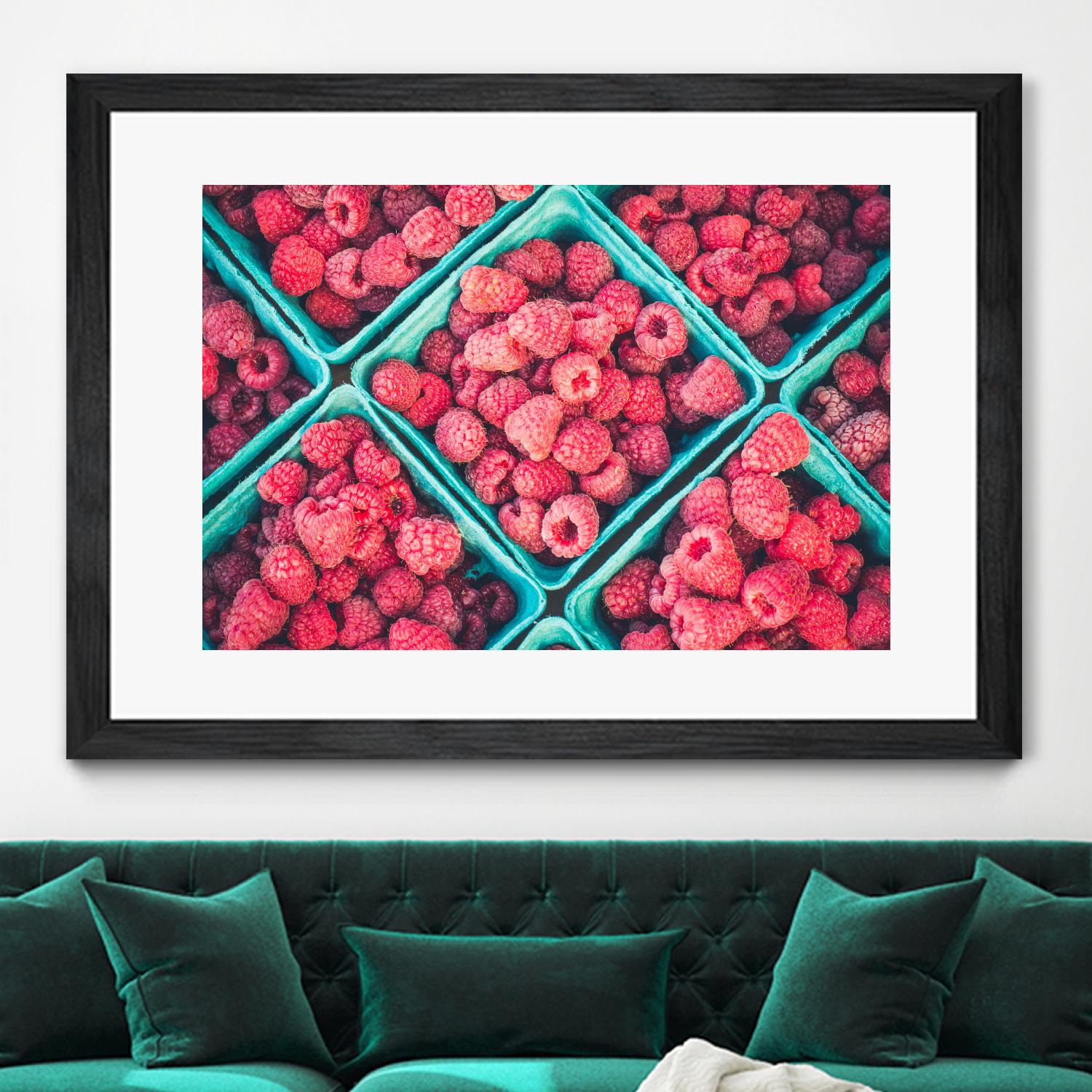 Raspberries by Pexels on GIANT ART - blue fruit-food-drink