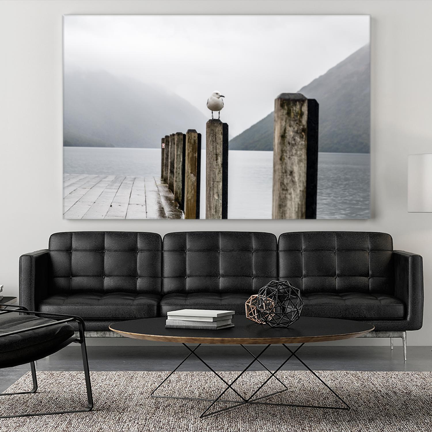 Foggy pier by Pexels on GIANT ART - white nautical