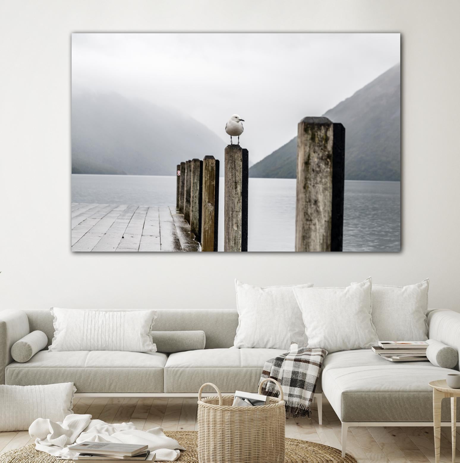 Foggy pier by Pexels on GIANT ART - white nautical