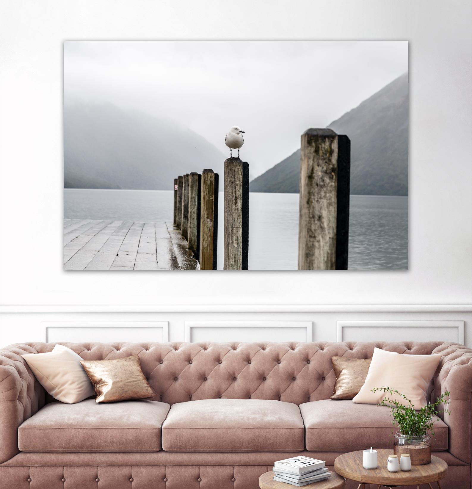 Foggy pier by Pexels on GIANT ART - white nautical