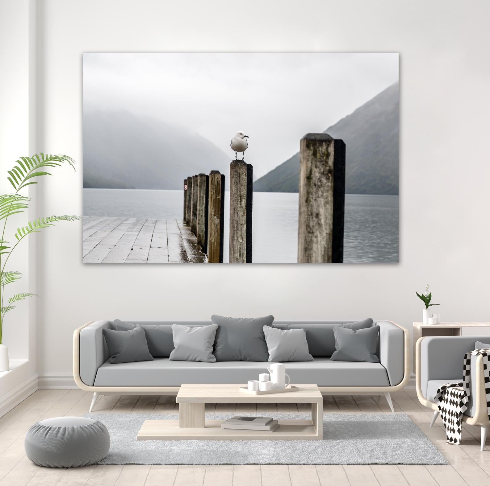 Foggy pier by Pexels on GIANT ART - white nautical