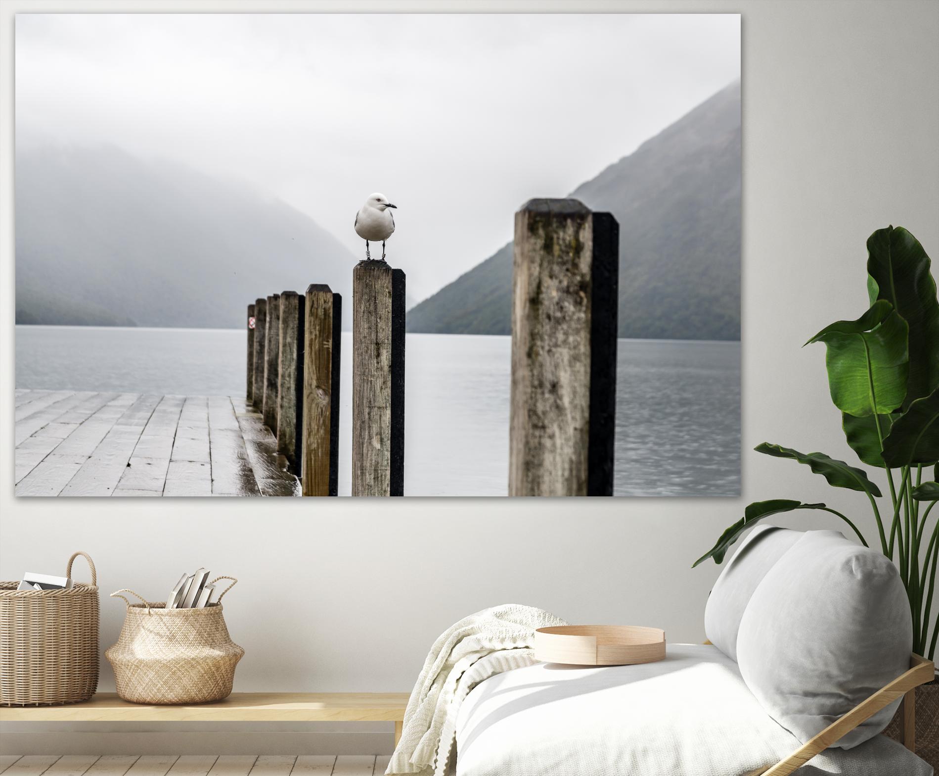 Foggy pier by Pexels on GIANT ART - white nautical