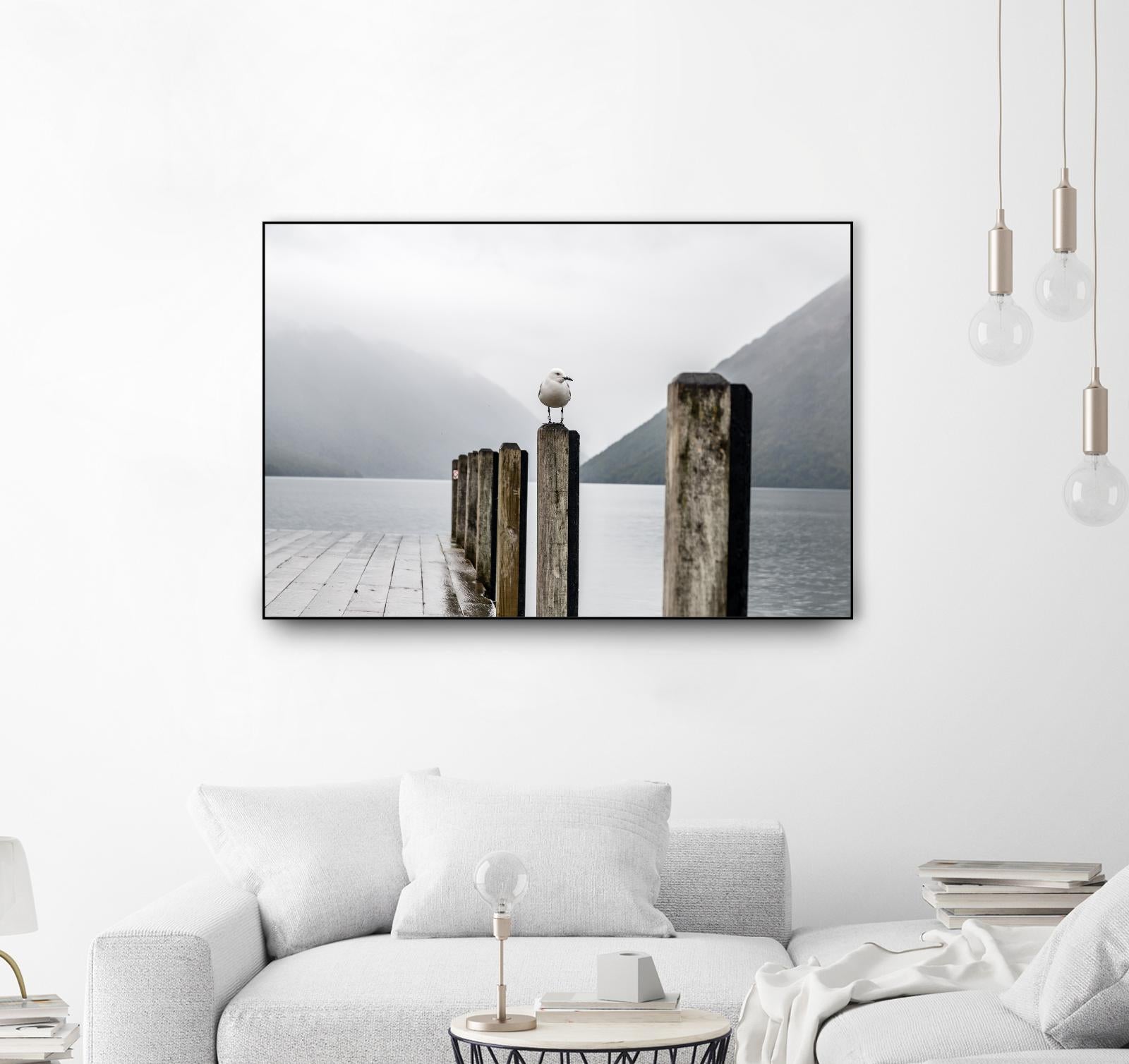 Foggy pier by Pexels on GIANT ART - white nautical