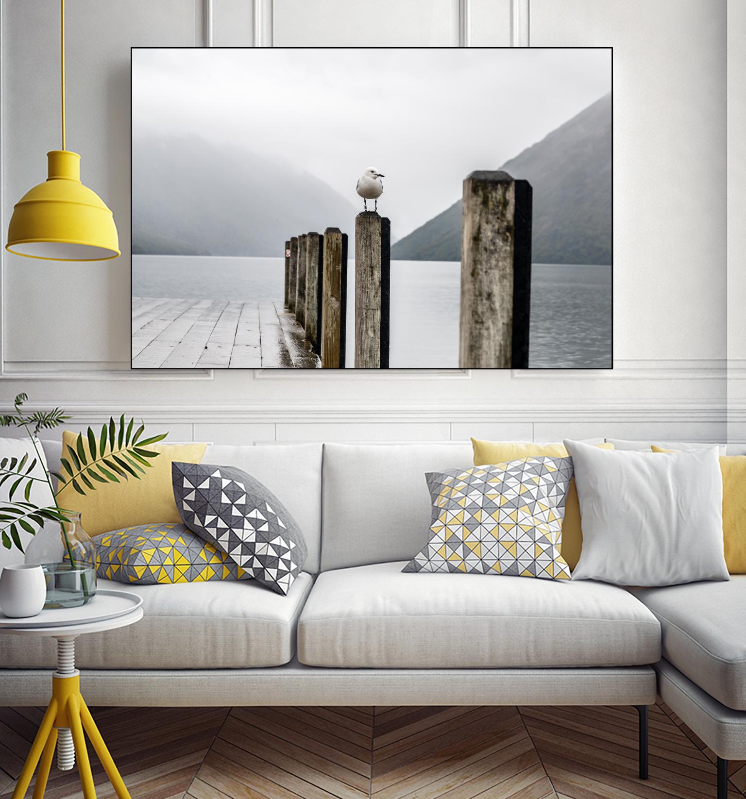 Foggy pier by Pexels on GIANT ART - white nautical