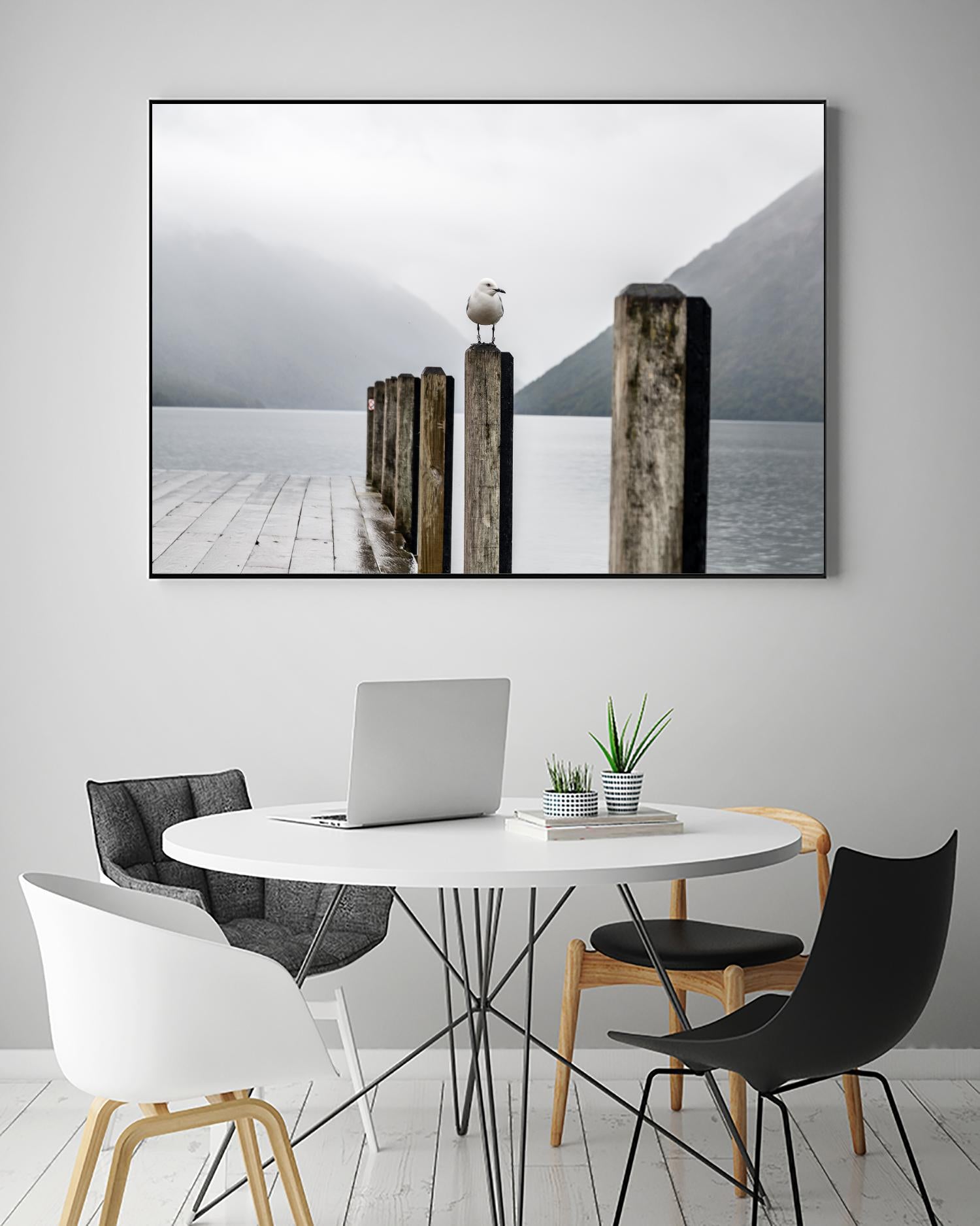 Foggy pier by Pexels on GIANT ART - white nautical