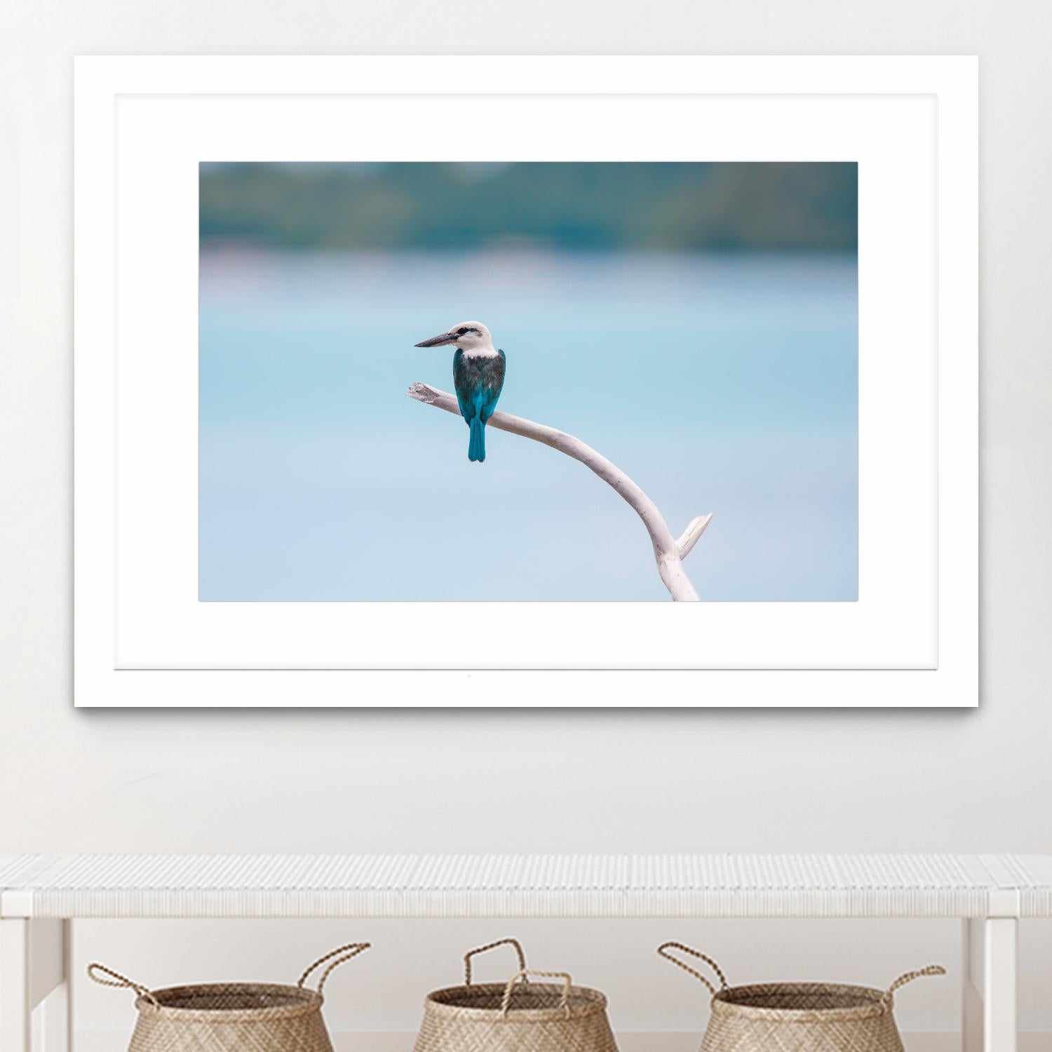 Bird on a branch by Pexels on GIANT ART - white animals