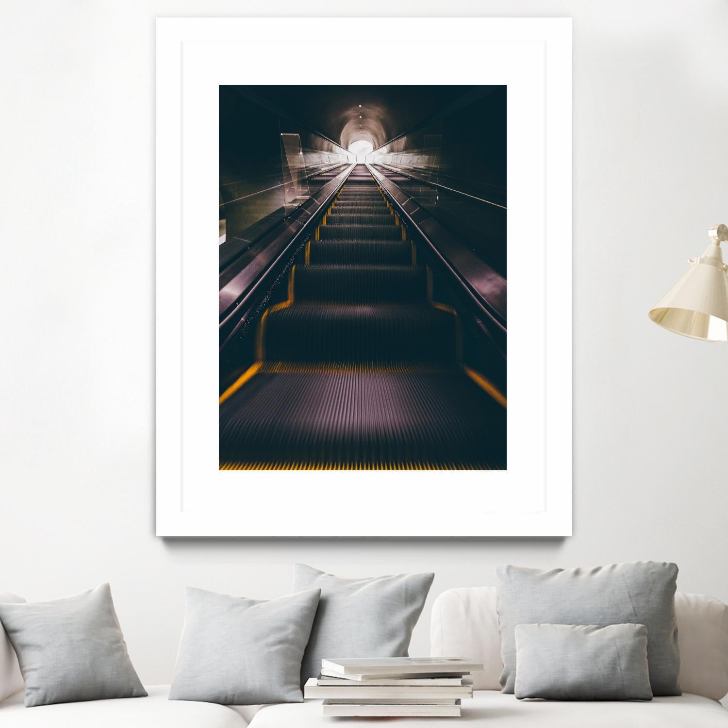 Escalator by Pexels on GIANT ART - yellow architectural