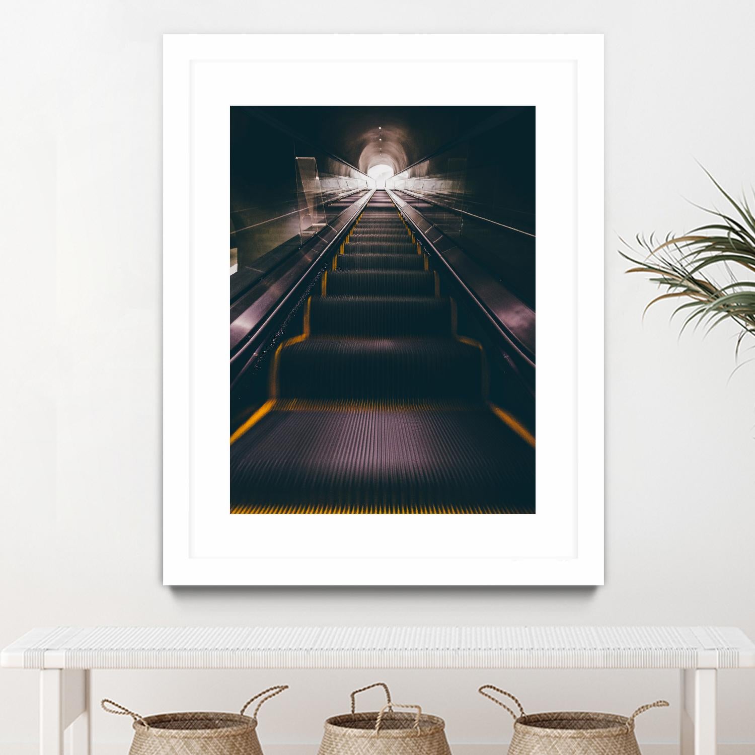 Escalator by Pexels on GIANT ART - yellow architectural