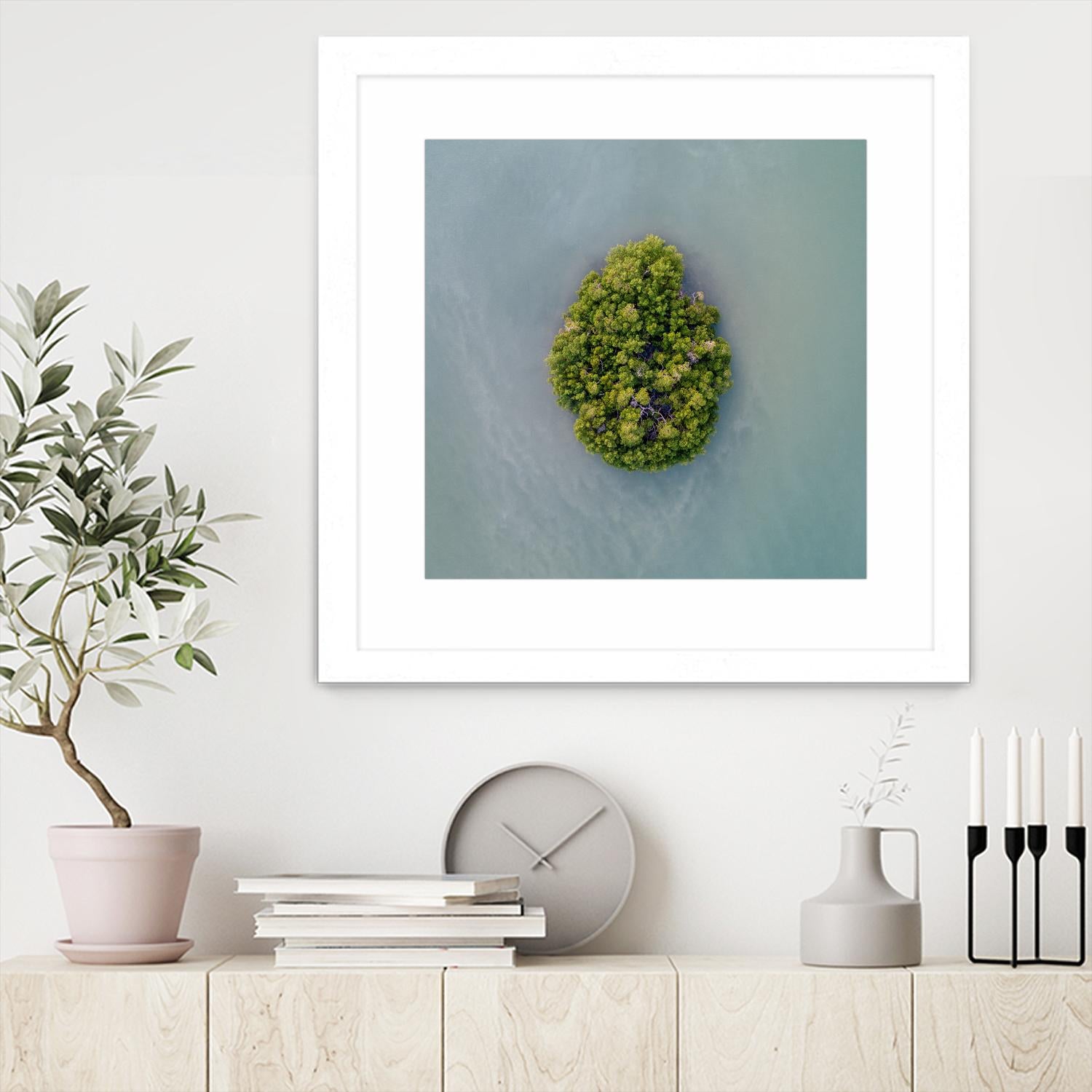 Lonely Island by Pexels on GIANT ART - green sea scene