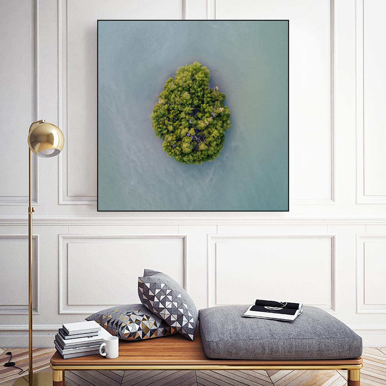 Lonely Island by Pexels on GIANT ART - green sea scene