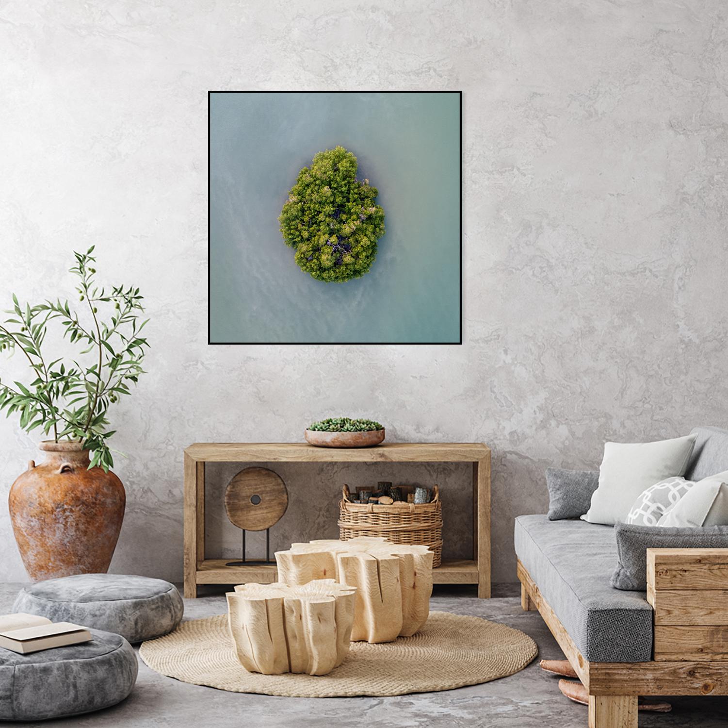 Lonely Island by Pexels on GIANT ART - green sea scene