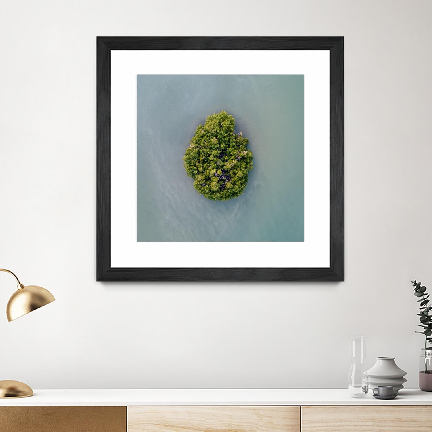 Lonely Island by Pexels on GIANT ART - green sea scene