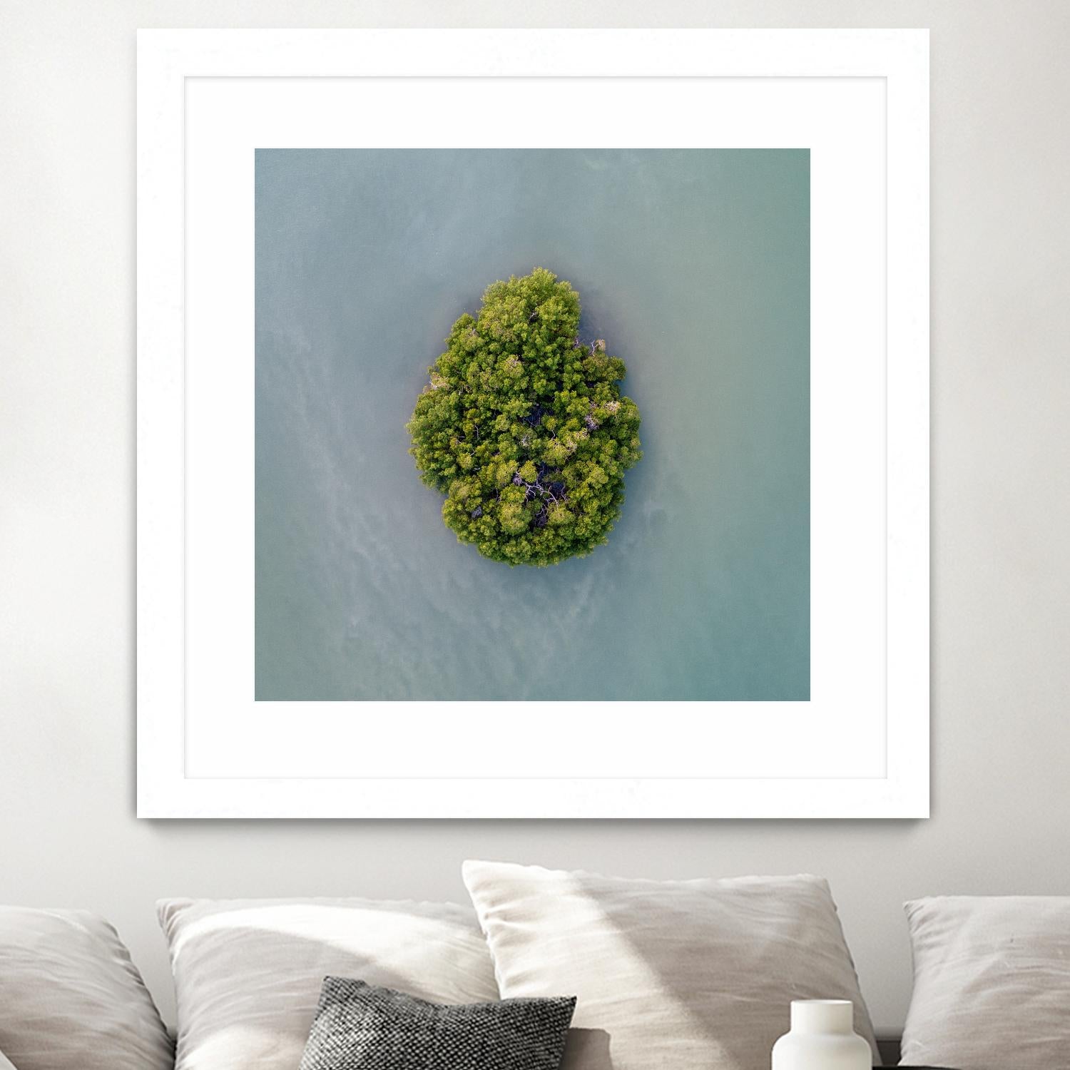 Lonely Island by Pexels on GIANT ART - green sea scene