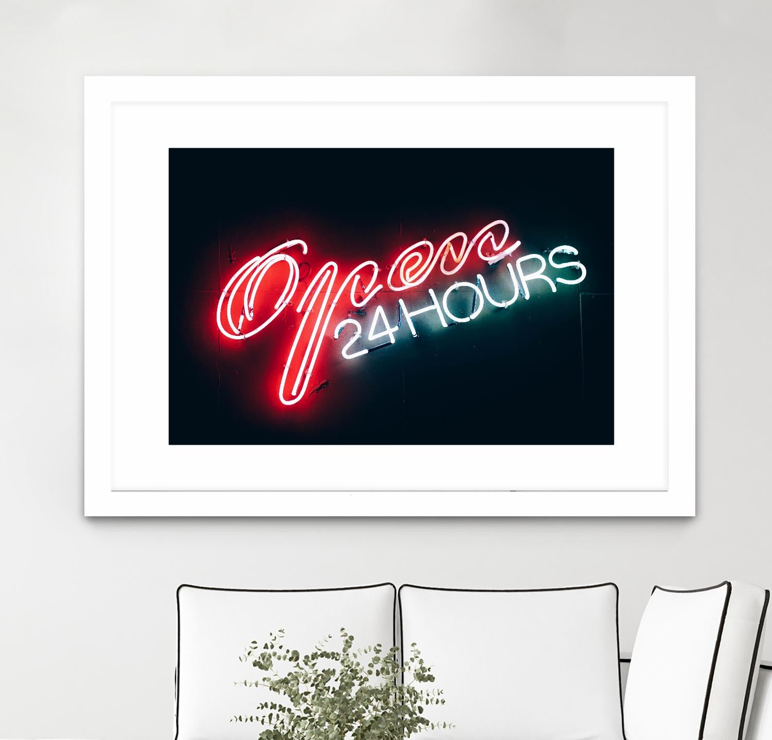 Open 24 hours by Pexels on GIANT ART - black photo art