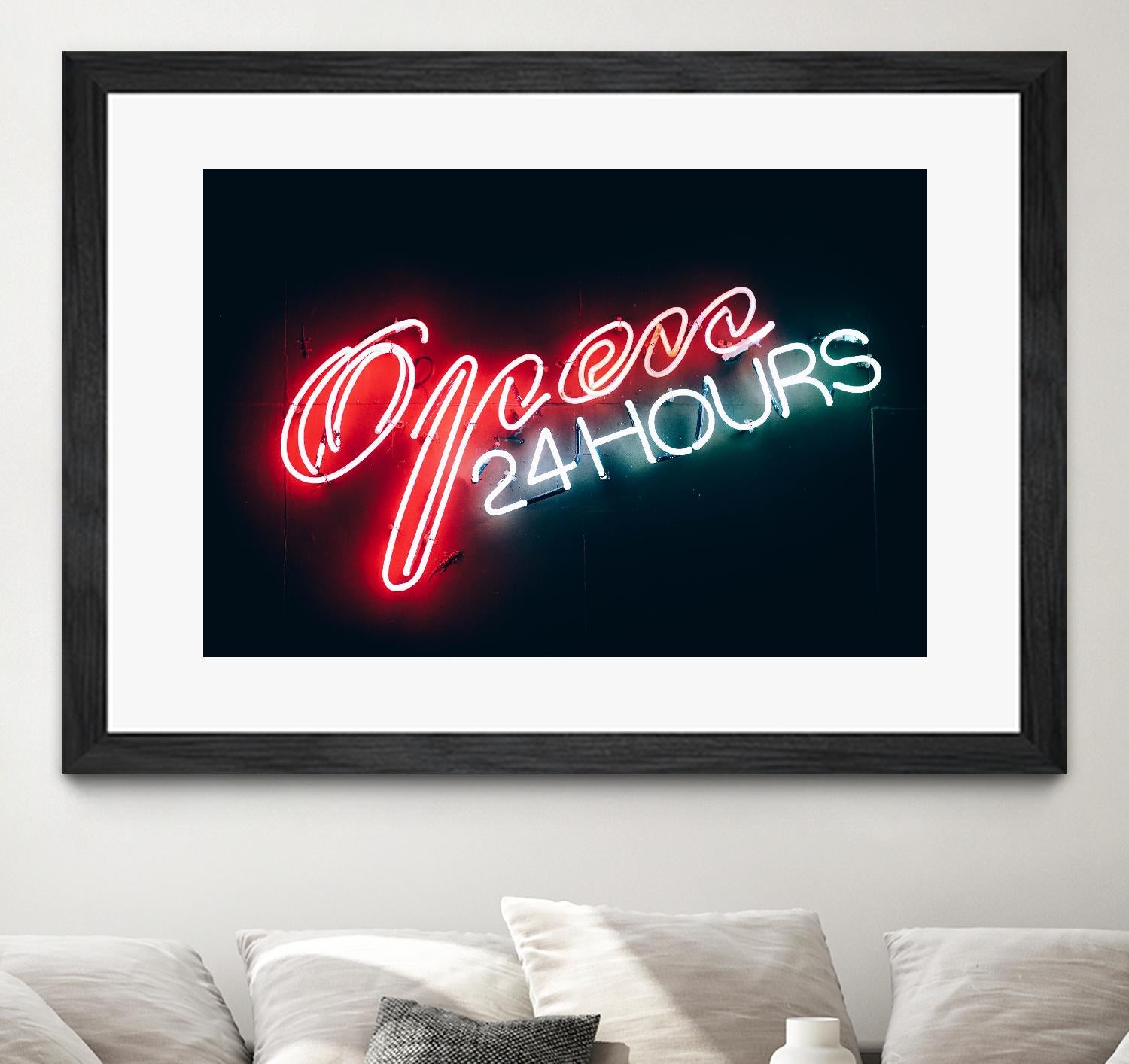 Open 24 hours by Pexels on GIANT ART - black photo art