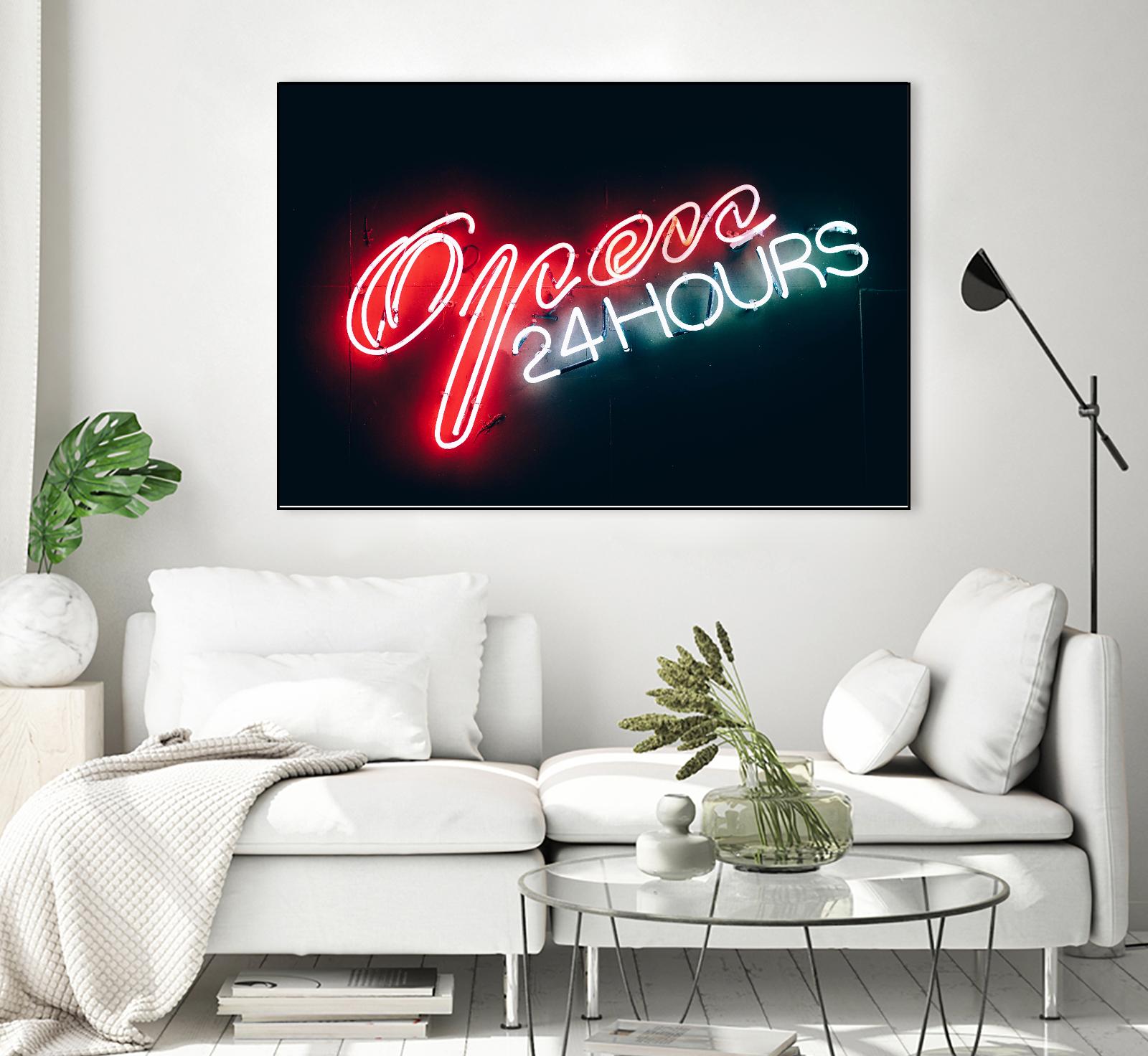 Open 24 hours by Pexels on GIANT ART - black photo art