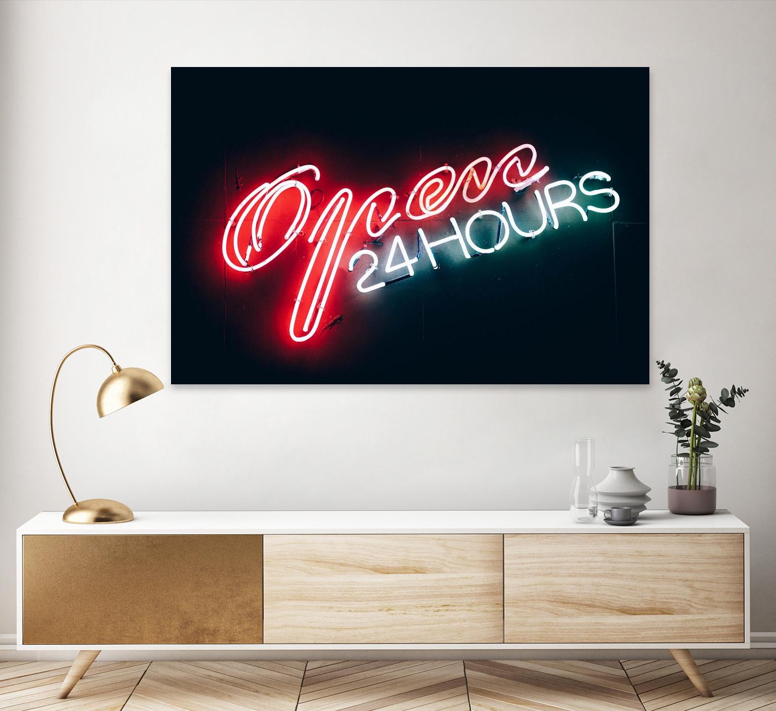 Open 24 hours by Pexels on GIANT ART - black photo art