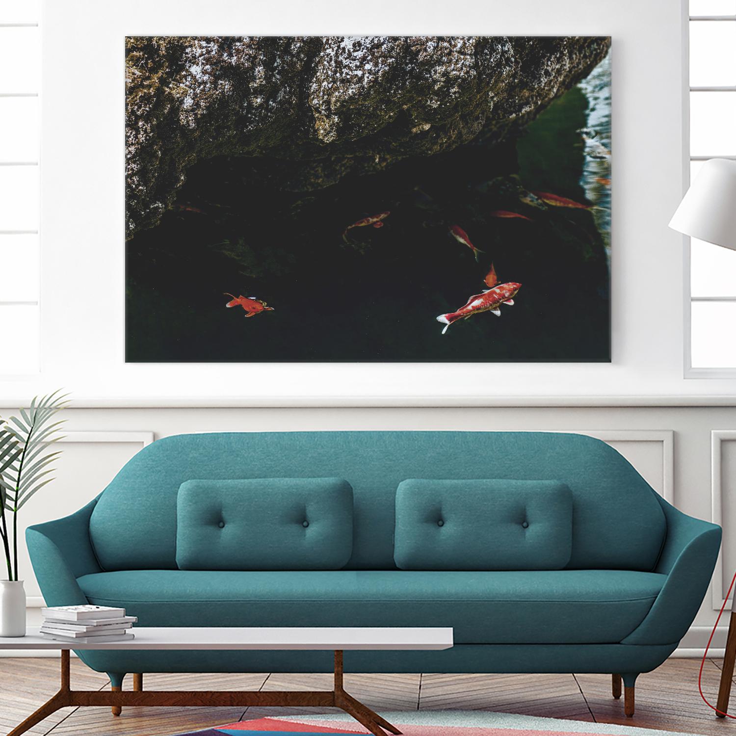 Hiding Koi by Pexels on GIANT ART - orange animals