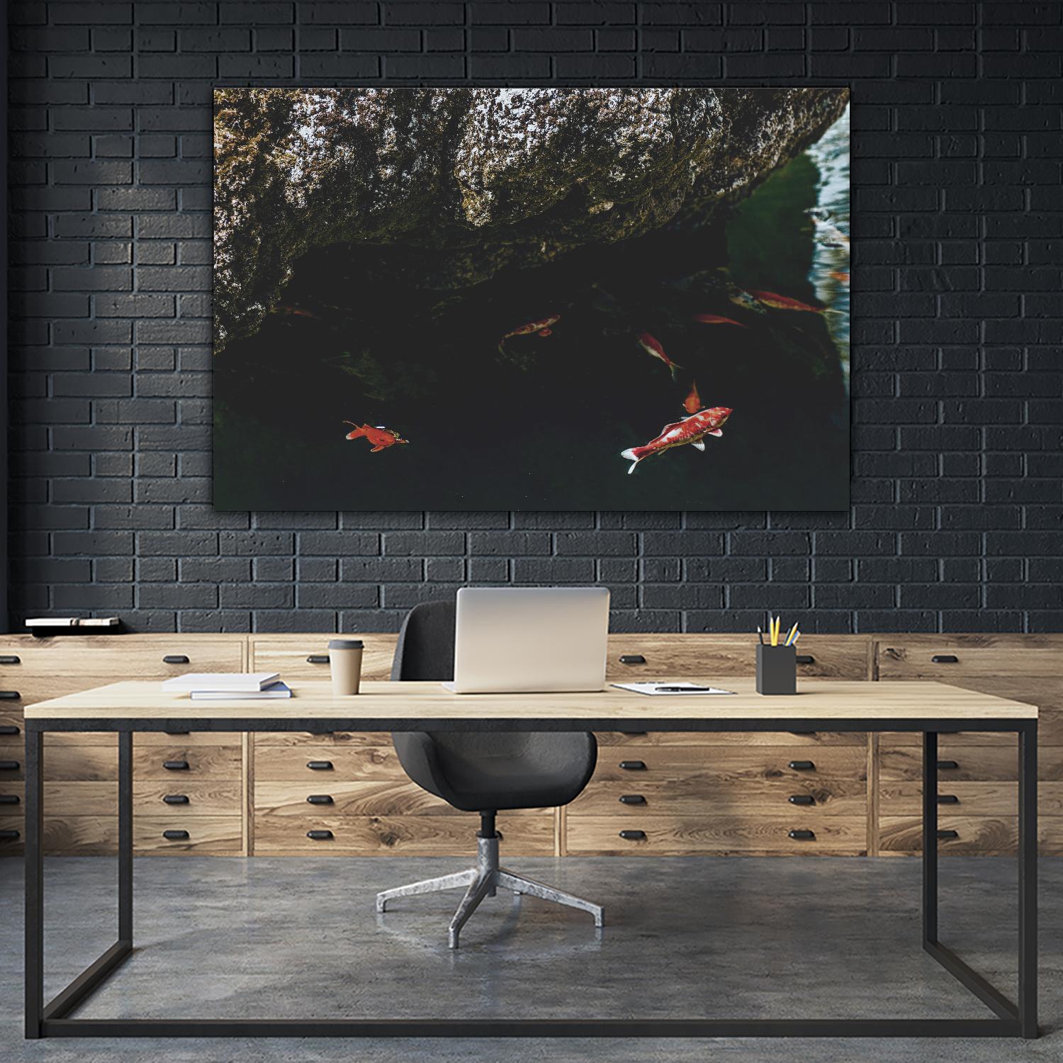 Hiding Koi by Pexels on GIANT ART - orange animals