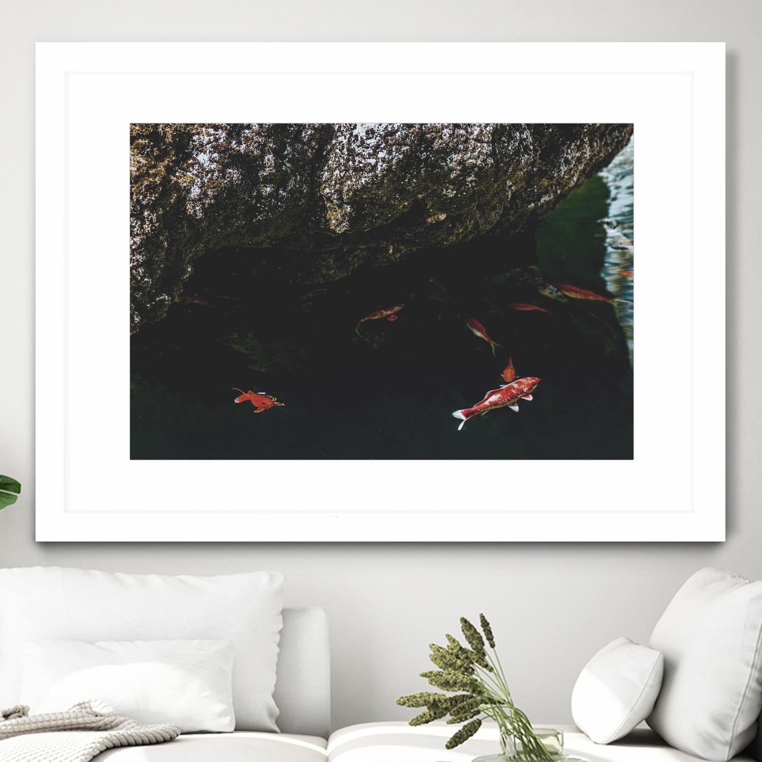 Hiding Koi by Pexels on GIANT ART - orange animals